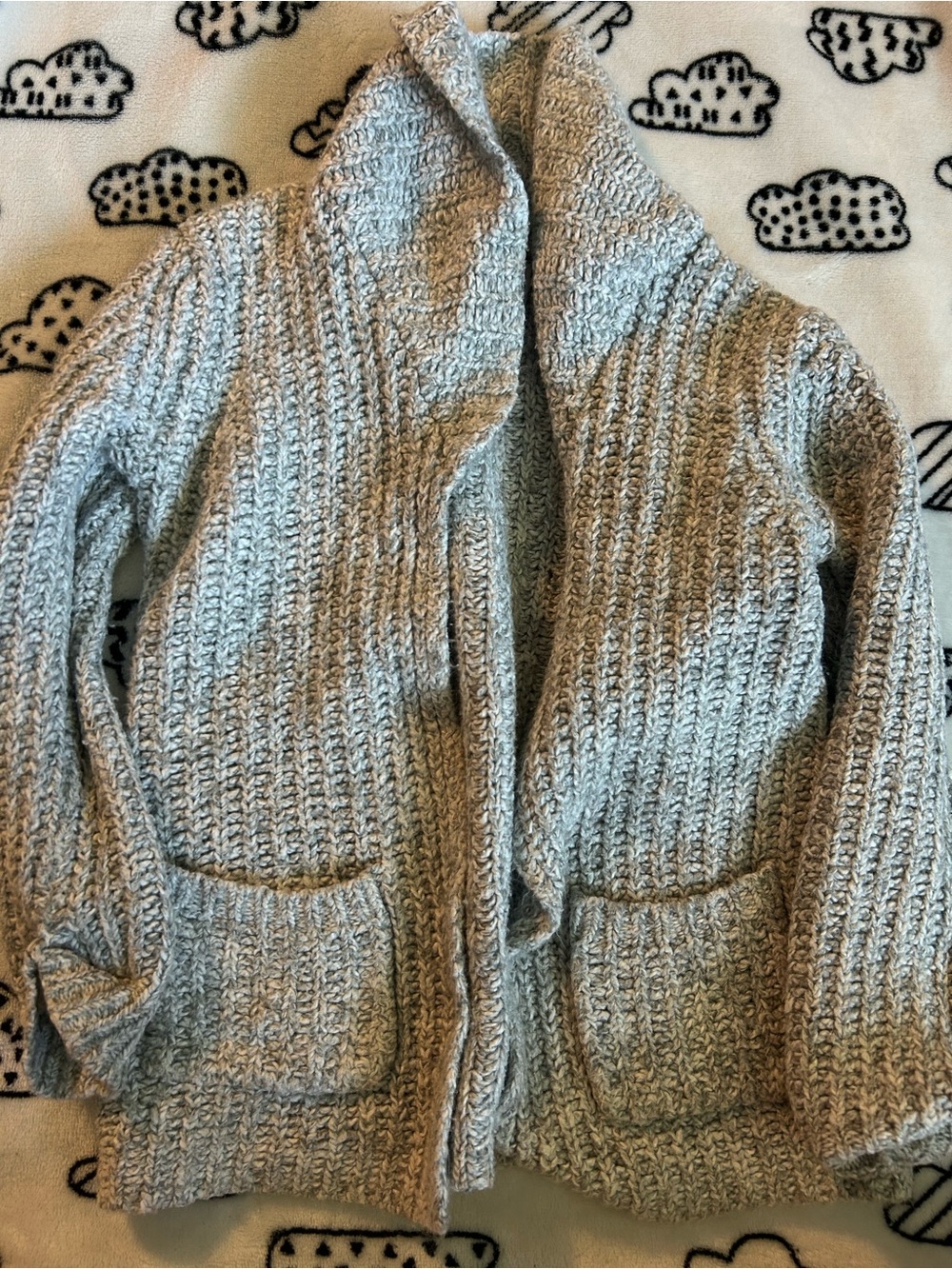 Cat & Jack Gray Knit Open-Front Kids Cardigan Jacket